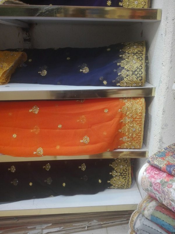 پارچه حریر گلدوزی شده با عرض150